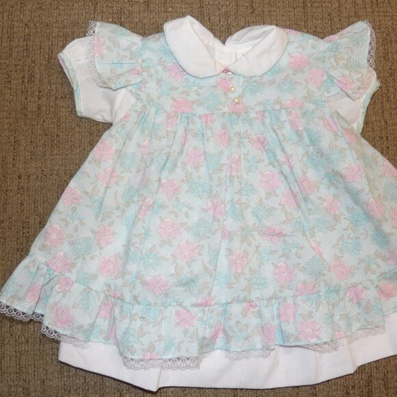Floral Baby Dress and Pinafore Mayfair Size 18 Months Vintage - Picture 2 of 5